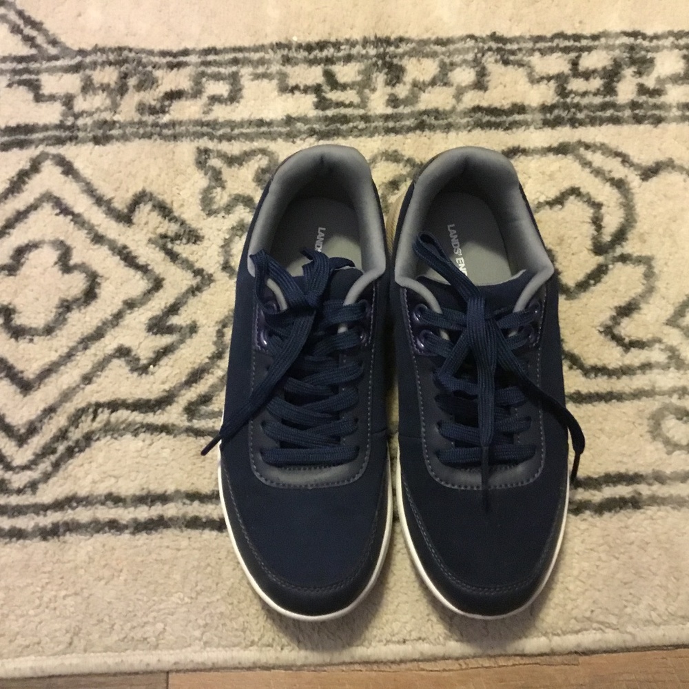 Lands End Women’s Deep Sea Navy Suede Sneakers